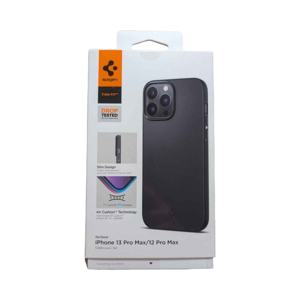 J3-P Spigen Thin Fit Case for iPhone 13 Pro Max/ 12 Pro Max - Matte Black